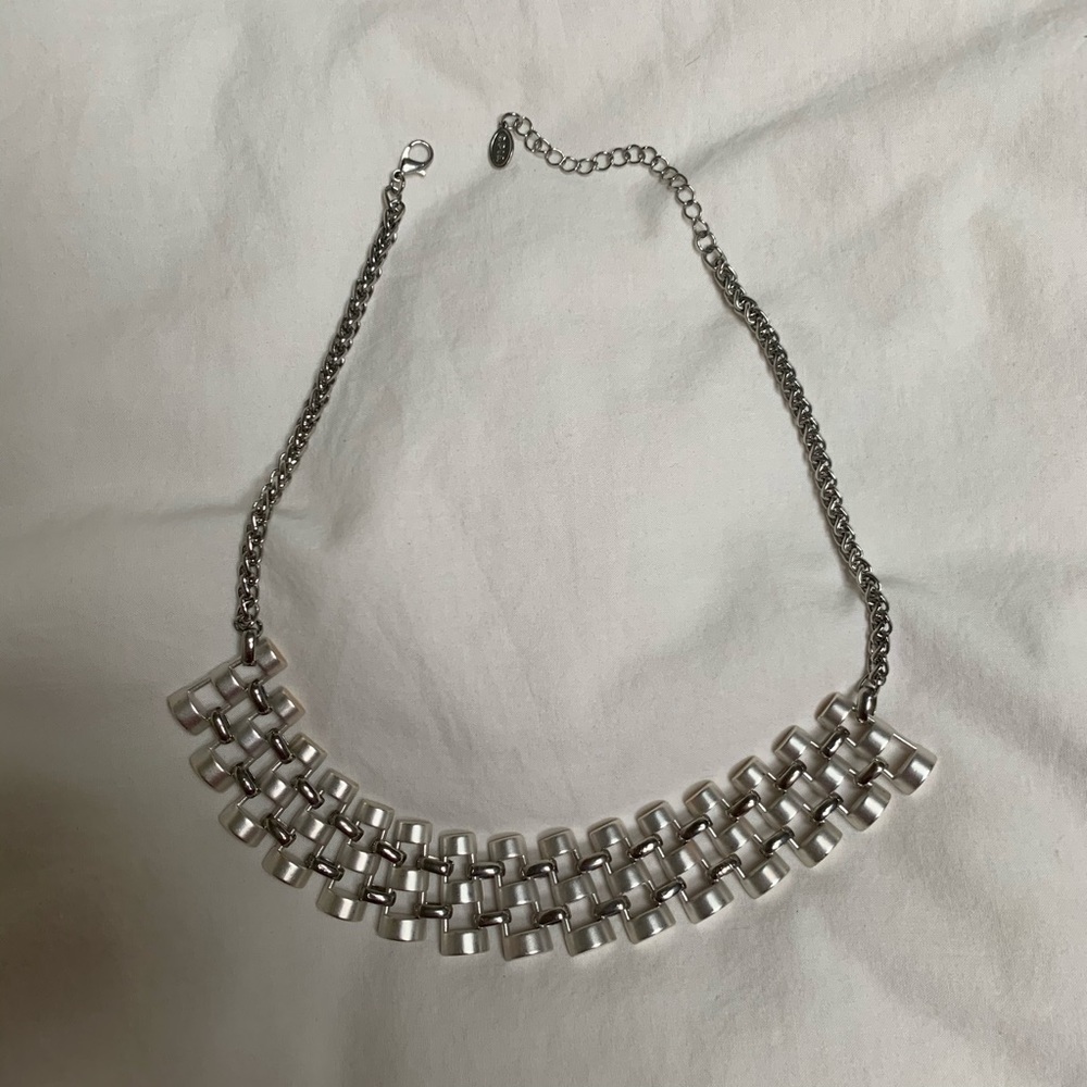 Opia Silver Chain Statement Necklace